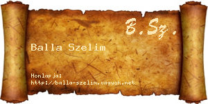 Balla Szelim névjegykártya